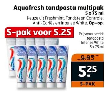 Aanbiedingen Aquafresh tandpasta multipak - Aquafresh - Geldig van 20/12/2016 tot 25/12/2016 bij Trekpleister