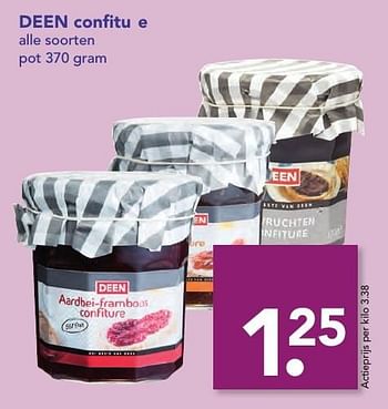 Aanbiedingen Deen confiture - Huismerk deen supermarkt - Geldig van 18/12/2016 tot 26/12/2016 bij Deen Supermarkten