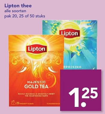 Aanbiedingen Lipton thee - Huismerk deen supermarkt - Geldig van 18/12/2016 tot 26/12/2016 bij Deen Supermarkten