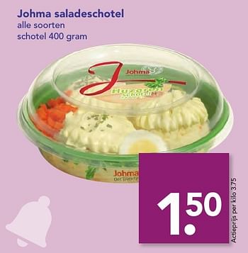 Aanbiedingen Johma saladeschotel - Johma - Geldig van 18/12/2016 tot 26/12/2016 bij Deen Supermarkten