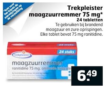 Aanbiedingen Trekpleister maagzuurremmer 75 mg - Huismerk - Trekpleister - Geldig van 20/12/2016 tot 25/12/2016 bij Trekpleister