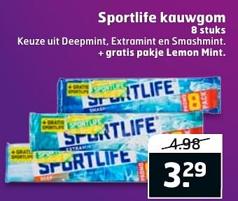 Aanbiedingen Sportlife kauwgom - Sportlife - Geldig van 20/12/2016 tot 25/12/2016 bij Trekpleister