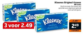 Aanbiedingen Kleenex original tissues - Kleenex - Geldig van 20/12/2016 tot 25/12/2016 bij Trekpleister