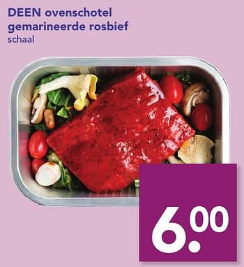 Aanbiedingen Deen ovenschotel gemarineerde rosbief - Huismerk deen supermarkt - Geldig van 18/12/2016 tot 26/12/2016 bij Deen Supermarkten