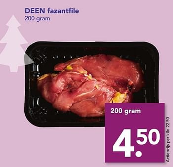 Aanbiedingen Deen fazantfilet - Huismerk deen supermarkt - Geldig van 18/12/2016 tot 26/12/2016 bij Deen Supermarkten