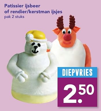 Aanbiedingen Patissier ijsbeer of rendier-kerstman ijsjes - Huismerk deen supermarkt - Geldig van 18/12/2016 tot 26/12/2016 bij Deen Supermarkten