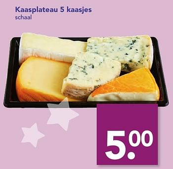 Aanbiedingen Kaasplateau 5 kaasjes - Huismerk deen supermarkt - Geldig van 18/12/2016 tot 26/12/2016 bij Deen Supermarkten