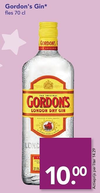 Aanbiedingen Gordon`s gin - Gordon's - Geldig van 18/12/2016 tot 26/12/2016 bij Deen Supermarkten