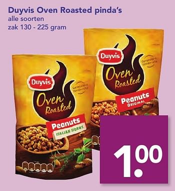 Aanbiedingen Duyvis oven roasted pinda`s - Duyvis - Geldig van 18/12/2016 tot 26/12/2016 bij Deen Supermarkten