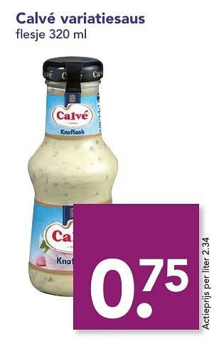 Aanbiedingen Calvé variatiesaus - Calve - Geldig van 18/12/2016 tot 26/12/2016 bij Deen Supermarkten