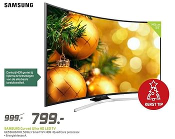 Aanbiedingen Samsung curved ultra hd led tv ue55ku6100 - Samsung - Geldig van 12/12/2016 tot 26/12/2016 bij BCC