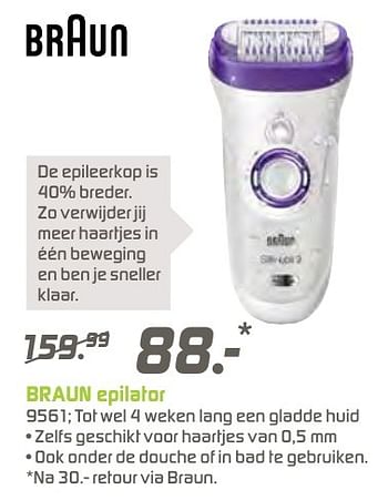 Aanbiedingen Braun epilator 9561 - Braun - Geldig van 12/12/2016 tot 26/12/2016 bij BCC