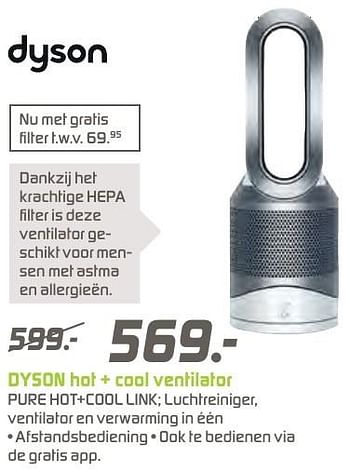 Aanbiedingen Dyson hot + cool ventilator - Dyson - Geldig van 12/12/2016 tot 26/12/2016 bij BCC