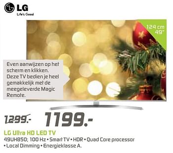 Aanbiedingen Lg ultra hd led tv 49uh850 - LG - Geldig van 12/12/2016 tot 26/12/2016 bij BCC