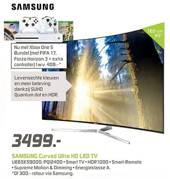 Aanbiedingen Samsung curved ultra hd led tv ue65ks9000 - Samsung - Geldig van 12/12/2016 tot 26/12/2016 bij BCC
