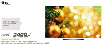 Aanbiedingen Lg ultra hd oled tv oled55b6v - LG - Geldig van 12/12/2016 tot 26/12/2016 bij BCC
