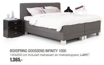 Aanbiedingen Boxspring goossens infinity 1000 - Huismerk - Goossens - Geldig van 06/12/2016 tot 26/12/2016 bij Goossens Wonen & Slapen