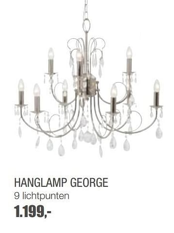 Aanbiedingen Hanglamp george - Huismerk - Goossens - Geldig van 06/12/2016 tot 26/12/2016 bij Goossens Wonen & Slapen