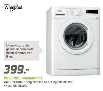 Aanbiedingen Whirlpool wasmachine awo8568um - Whirlpool - Geldig van 12/12/2016 tot 26/12/2016 bij BCC
