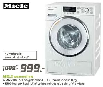 Aanbiedingen Miele wasmachine wmg120wcs - Miele - Geldig van 12/12/2016 tot 26/12/2016 bij BCC