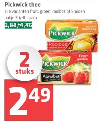 Aanbiedingen Pickwick thee - Pickwick - Geldig van 16/12/2016 tot 26/12/2016 bij Spar