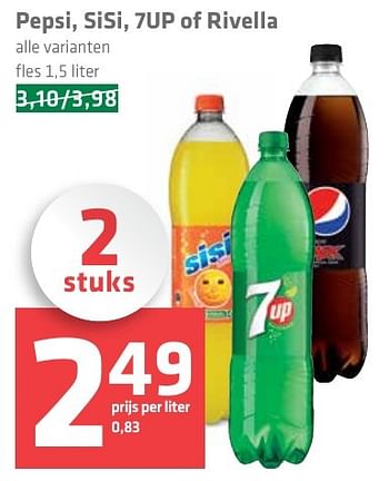 Aanbiedingen Pepsi, sisi, 7up of rivella - Huismerk - Spar  - Geldig van 16/12/2016 tot 26/12/2016 bij Spar