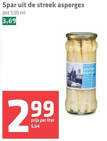 Aanbiedingen Spar uit de streek asperges - Spar - Geldig van 16/12/2016 tot 26/12/2016 bij Spar