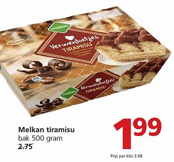 Aanbiedingen Melkan tiramisu - Melkan - Geldig van 19/12/2016 tot 26/12/2016 bij Jan Linders