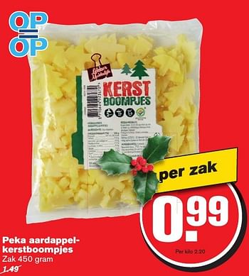 Aanbiedingen Peka aardappelkerstboompjes - Peka - Geldig van 21/12/2016 tot 26/12/2016 bij Hoogvliet
