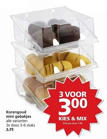 Aanbiedingen Korengoud mini gebakjes - Korengoud - Geldig van 19/12/2016 tot 26/12/2016 bij Jan Linders