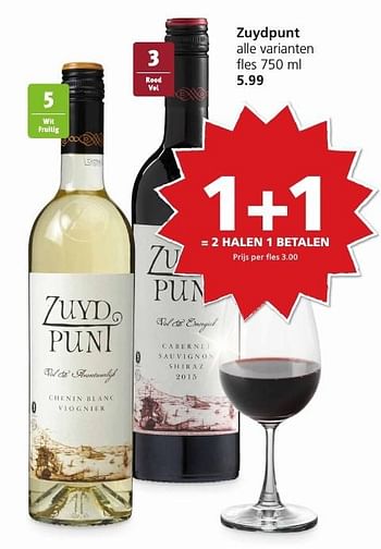 Aanbiedingen Zuydpunt - Rode wijnen - Geldig van 19/12/2016 tot 26/12/2016 bij Jan Linders