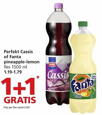 Aanbiedingen Perfekt cassis of fanta pineapple-lemon - Huismerk - Jan Linders - Geldig van 19/12/2016 tot 26/12/2016 bij Jan Linders