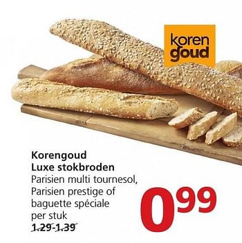 Aanbiedingen Korengoud luxe stokbroden - Korengoud - Geldig van 19/12/2016 tot 26/12/2016 bij Jan Linders