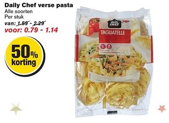 Aanbiedingen Daily chef verse pasta - Daily chef - Geldig van 21/12/2016 tot 26/12/2016 bij Hoogvliet