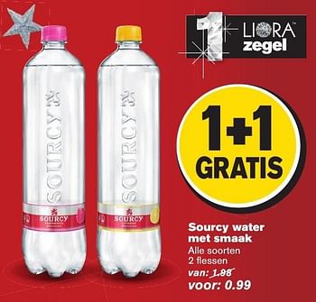 Aanbiedingen Sourcy water met smaak - Sourcy - Geldig van 21/12/2016 tot 26/12/2016 bij Hoogvliet