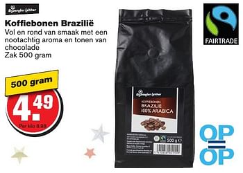 Aanbiedingen Koffiebonen brazilië - Huismerk - Hoogvliet - Geldig van 21/12/2016 tot 26/12/2016 bij Hoogvliet