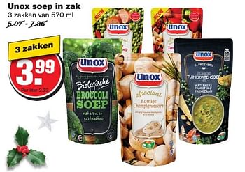 Aanbiedingen Unox soep in zak - Unox - Geldig van 21/12/2016 tot 26/12/2016 bij Hoogvliet