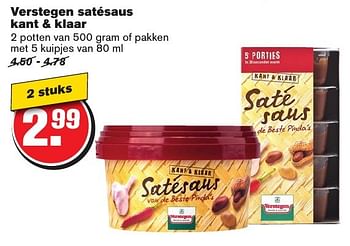 Aanbiedingen Verstegen satésaus kant + klaar - Verstegen - Geldig van 21/12/2016 tot 26/12/2016 bij Hoogvliet