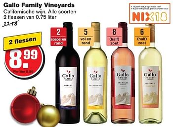 Aanbiedingen Gallo family vineyards - Rode wijnen - Geldig van 21/12/2016 tot 26/12/2016 bij Hoogvliet