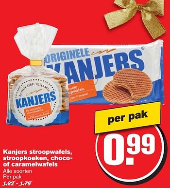 Aanbiedingen Kanjers stroopwafels, stroopkoeken, chocoof caramelwafels - Kanjers - Geldig van 21/12/2016 tot 26/12/2016 bij Hoogvliet
