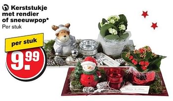 Aanbiedingen Kerststukje met rendier of sneeuwpop - Huismerk - Hoogvliet - Geldig van 21/12/2016 tot 26/12/2016 bij Hoogvliet