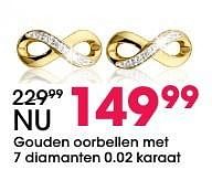 Aanbiedingen Gouden oorbellen met 7 diamanten - Huismerk - Lucardi - Geldig van 05/12/2016 tot 31/12/2016 bij Lucardi