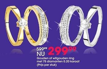 Aanbiedingen Gouden of witgouden ring met 75 diamanten 0.20 karaat - Huismerk - Lucardi - Geldig van 05/12/2016 tot 31/12/2016 bij Lucardi