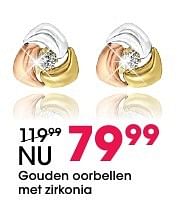 Aanbiedingen Gouden oorbellen met zirkonia - Huismerk - Lucardi - Geldig van 05/12/2016 tot 31/12/2016 bij Lucardi