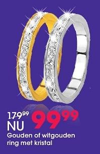 Aanbiedingen Gouden of witgouden ring met kristal - Huismerk - Lucardi - Geldig van 05/12/2016 tot 31/12/2016 bij Lucardi