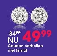 Aanbiedingen Gouden oorbellen met kristal - Huismerk - Lucardi - Geldig van 05/12/2016 tot 31/12/2016 bij Lucardi