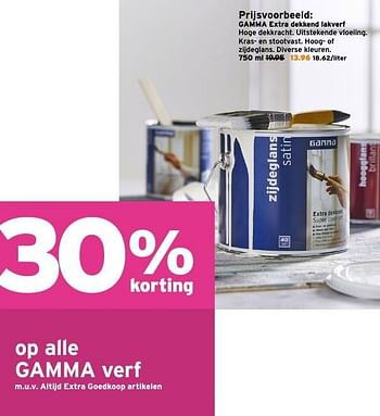 Aanbiedingen Gamma extra dekkend lakverf - Huismerk - Gamma - Geldig van 19/12/2016 tot 27/12/2016 bij Gamma