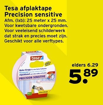 Aanbiedingen Tesa afplaktape precision sensitive - Tesa - Geldig van 19/12/2016 tot 27/12/2016 bij Gamma