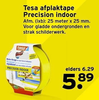 Aanbiedingen Tesa afplaktape precision indoor - Tesa - Geldig van 19/12/2016 tot 27/12/2016 bij Gamma