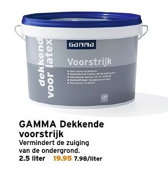 Aanbiedingen Gamma dekkende voorstrijk - Huismerk - Gamma - Geldig van 19/12/2016 tot 27/12/2016 bij Gamma